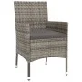 Mesita y sillas jardín 3 pzas y cojines ratán sintético gris by vidaXL, Garden sets - Ref: Foro24-3187418, Price: 178,25 €, D...