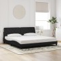 Estructura de cama con luces LED terciopelo negro 200x200 cm