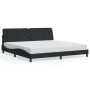 Estructura de cama con luces LED terciopelo negro 200x200 cm