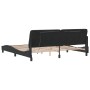 Estructura de cama con luces LED terciopelo negro 200x200 cm