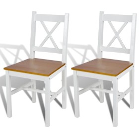 Dining chairs 2 units white pine wood by vidaXL, dining chairs - Ref: Foro24-241512, Price: 110,16 €, Discount: %