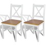 Sillas de comedor 2 unidades madera de pino blancas de vidaXL, Sillas de comedor - Ref: Foro24-241512, Precio: 110,57 €, Desc...