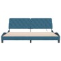 Estructura de cama con luces LED terciopelo azul 200x200 cm