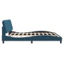 Estructura de cama con luces LED terciopelo azul 200x200 cm