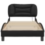 Estructura cama con luces LED cuero sintético negro 80x200 cm