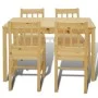 Dining table and 4 natural-color wooden chairs by vidaXL, Furniture sets for kitchens and dining rooms - Ref: Foro24-241220, ...