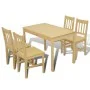 Dining table and 4 natural-color wooden chairs by vidaXL, Furniture sets for kitchens and dining rooms - Ref: Foro24-241220, ...