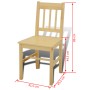 Esstisch und 4 naturfarbene Holzstühle von vidaXL, Möbelsets für Küchen und Esszimmer - Ref: Foro24-241220, Preis: 261,05 €, ...
