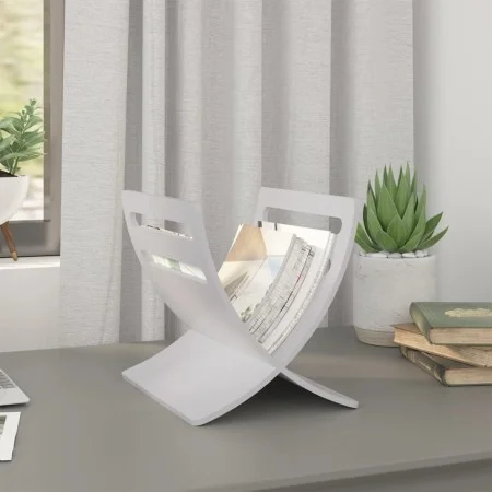 White standing wooden magazine rack by vidaXL, Magazine racks - Ref: Foro24-241219, Price: 28,22 €, Discount: %