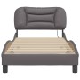Estructura de cama con luces LED cuero sintético gris 80x200 cm