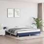 Bed frame with blue fabric headboard 180x200 cm by vidaXL, Beds and slatted bases - Ref: Foro24-347437, Price: 129,06 €, Disc...