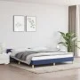 Bed frame with blue fabric headboard 180x200 cm by vidaXL, Beds and slatted bases - Ref: Foro24-347437, Price: 127,20 €, Disc...