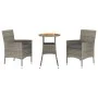 Garden table and chairs 3 pieces and gray synthetic rattan cushions by vidaXL, Garden sets - Ref: Foro24-3187434, Price: 181,...