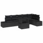 Conjunto de sofá de jardín 7 pcs Negro 100 x 55 x 73 cm