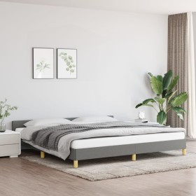 Bettgestell mit Kopfteil aus dunkelgrauem Stoff 200x200 cm von vidaXL, Betten und Lattenroste - Ref: Foro24-347440, Preis: 13...