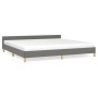 Bed frame with headboard dark gray fabric 200x200 cm by vidaXL, Beds and slatted bases - Ref: Foro24-347440, Price: 135,25 €,...