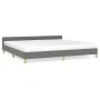 Estructura de cama con cabecero tela gris oscuro 200x200 cm de vidaXL, Camas y somieres - Ref: Foro24-347440, Precio: 130,84 ...