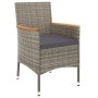 Mesita y sillas jardín 5 pzas y cojines ratán sintético gris by vidaXL, Garden sets - Ref: Foro24-3187425, Price: 376,31 €, D...
