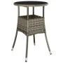 Gartentisch und Stühle 5-teilig mit grauen Polstern aus synthetischem Rattan von vidaXL, Gartensets - Ref: Foro24-3187425, Pr...