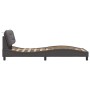 Estructura de cama con luces LED cuero sintético gris 90x190 cm