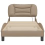 Estructura de cama con LED cuero sintético capuchino 90x190 cm