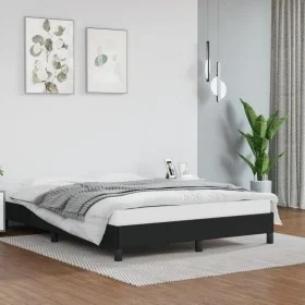 Black synthetic leather bed frame 140x190 cm by vidaXL, Beds and slatted bases - Ref: Foro24-346898, Price: 97,45 €, Discount: %