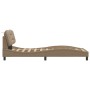 Estructura de cama con LED cuero sintético capuchino 90x190 cm
