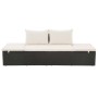 Gartenbett 195 x 60 cm, schwarzes synthetisches Rattan von vidaXL, Betten im Freien - Ref: Foro24-43953, Preis: 226,56 €, Rab...