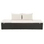 Gartenbett 195 x 60 cm, schwarzes synthetisches Rattan von vidaXL, Betten im Freien - Ref: Foro24-43953, Preis: 222,72 €, Rab...