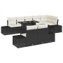 Conjunto de sofá de jardín 9 pcs Negro y crema 100 x 55 x 73 cm