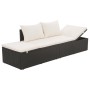 Gartenbett 195 x 60 cm, schwarzes synthetisches Rattan von vidaXL, Betten im Freien - Ref: Foro24-43953, Preis: 226,56 €, Rab...