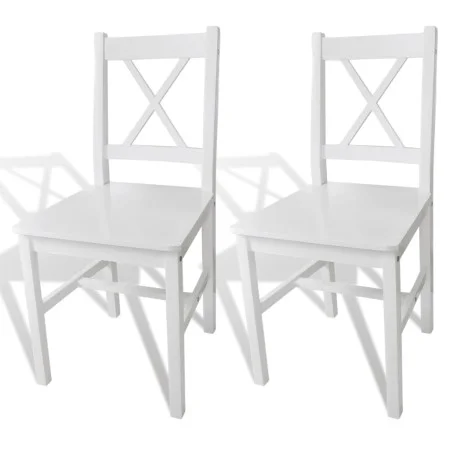 Esszimmerstühle 2 Einheiten aus weißem Kiefernholz von vidaXL, Essstühle - Ref: Foro24-241510, Preis: 98,82 €, Rabatt: %