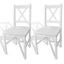 Esszimmerstühle 2 Einheiten aus weißem Kiefernholz von vidaXL, Essstühle - Ref: Foro24-241510, Preis: 98,82 €, Rabatt: %