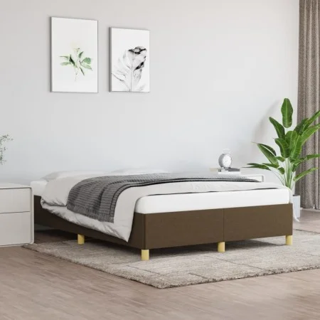 Brown fabric bed frame 140x190 cm by vidaXL, Beds and slatted bases - Ref: Foro24-347160, Price: 118,25 €, Discount: %