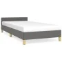 Bed frame with headboard in dark gray fabric 100x200 cm by vidaXL, Beds and slatted bases - Ref: Foro24-347392, Price: 89,44 ...