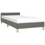 Bed frame with headboard in dark gray fabric 100x200 cm by vidaXL, Beds and slatted bases - Ref: Foro24-347392, Price: 89,44 ...