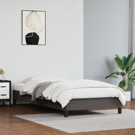 Estructura de cama de cuero sintético gris 90x200 cm de vidaXL, Camas y somieres - Ref: Foro24-346884, Precio: 70,89 €, Descu...