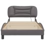 Estructura cama con luces LED cuero sintético gris 100x200 cm