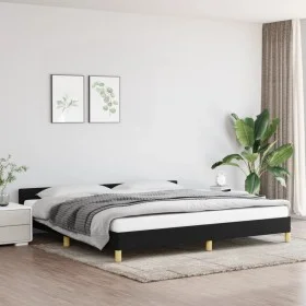 Bed frame with black fabric headboard 200x200 cm by vidaXL, Beds and slatted bases - Ref: Foro24-347441, Price: 157,53 €, Dis...
