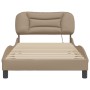 Estructura de cama con LED cuero sintético capuchino 100x200 cm