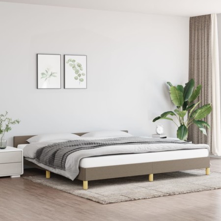 Estructura de cama con cabecero de tela gris taupe 200x200 cm de vidaXL, Camas y somieres - Ref: Foro24-347443, Precio: 137,0...