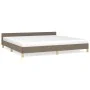 Bed frame with headboard in taupe gray fabric 200x200 cm by vidaXL, Beds and slatted bases - Ref: Foro24-347443, Price: 130,7...