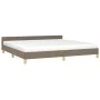 Bed frame with headboard in taupe gray fabric 200x200 cm by vidaXL, Beds and slatted bases - Ref: Foro24-347443, Price: 130,7...