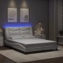 Estructura de cama con LED sin colchón blanco 120x200 cm