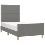 Bed frame with headboard in dark gray fabric 100x200 cm by vidaXL, Beds and slatted bases - Ref: Foro24-3124953, Price: 129,7...