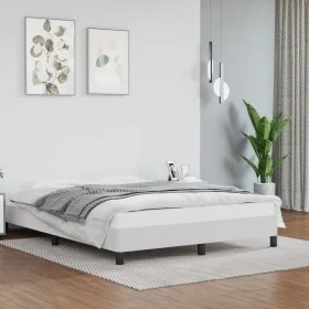 White synthetic leather bed frame 140x200 cm by vidaXL, Beds and slatted bases - Ref: Foro24-346905, Price: 107,93 €, Discoun...