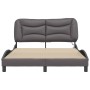 Estructura cama con luces LED cuero sintético gris 120x200 cm