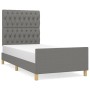 Bed frame with headboard in dark gray fabric 90x200 cm by vidaXL, Beds and slatted bases - Ref: Foro24-3125269, Price: 153,15...