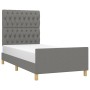 Bed frame with headboard in dark gray fabric 90x200 cm by vidaXL, Beds and slatted bases - Ref: Foro24-3125269, Price: 153,15...