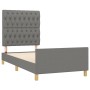 Bed frame with headboard in dark gray fabric 90x200 cm by vidaXL, Beds and slatted bases - Ref: Foro24-3125269, Price: 153,15...